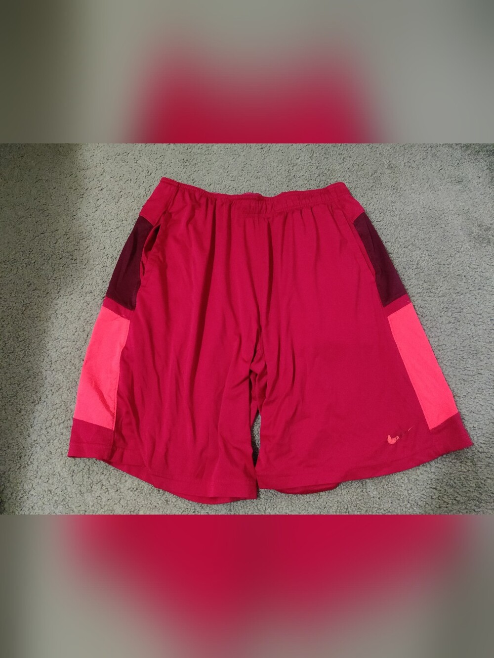Nike Dri-FIT Athletic Shorts in Bright Pink with Coral Logo